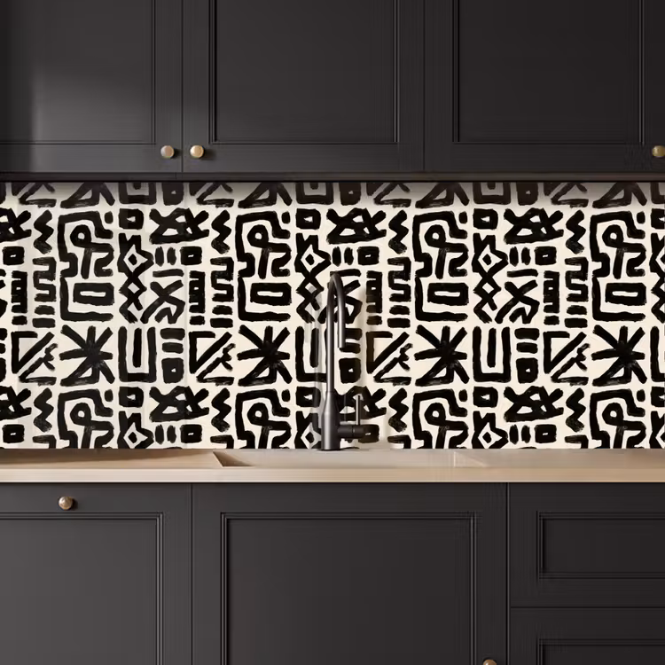Geometrisch - Figuren - Zwart keuken achterwand 2 middel 871 -sfeer1