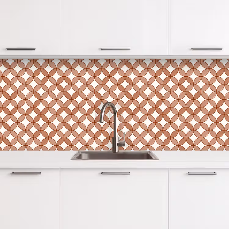 Geometrisch - Cirkels - Modern - Terracotta keuken achterwand 2 middel 871 -3d