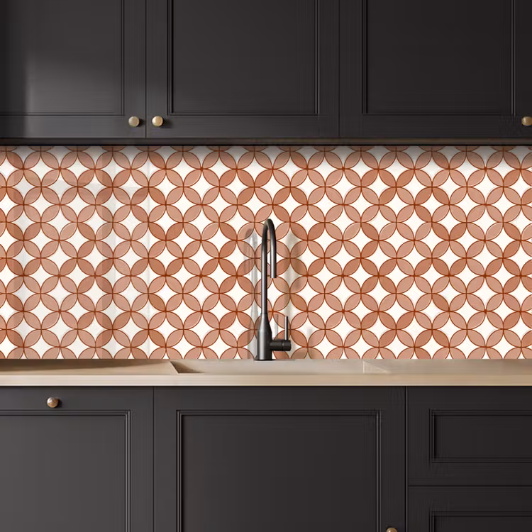 Geometrisch - Cirkels - Modern - Terracotta keuken achterwand 2 middel 871 -sfeer1