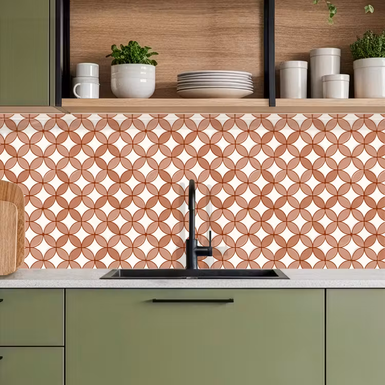 Geometrisch - Cirkels - Modern - Terracotta keuken achterwand 2 middel 871 -sfeer3