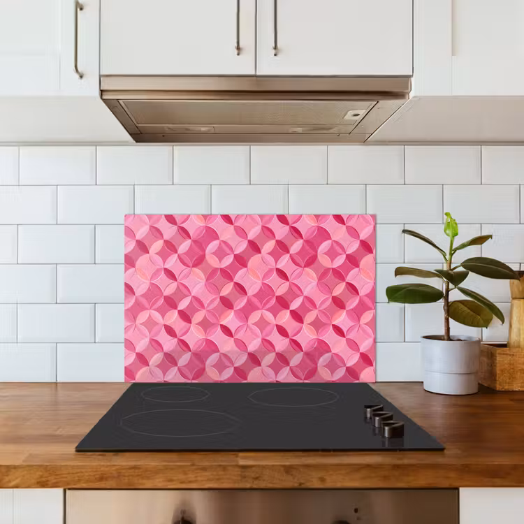 Geometrisch - Mozaïek - Modern - Roze keuken achterwand spatscherm klein 900 -sfeer2