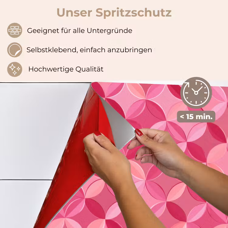 Geometrisch - Mozaïek - Modern - Roze keuken achterwand spatscherm klein 900 -spatscherm_DE