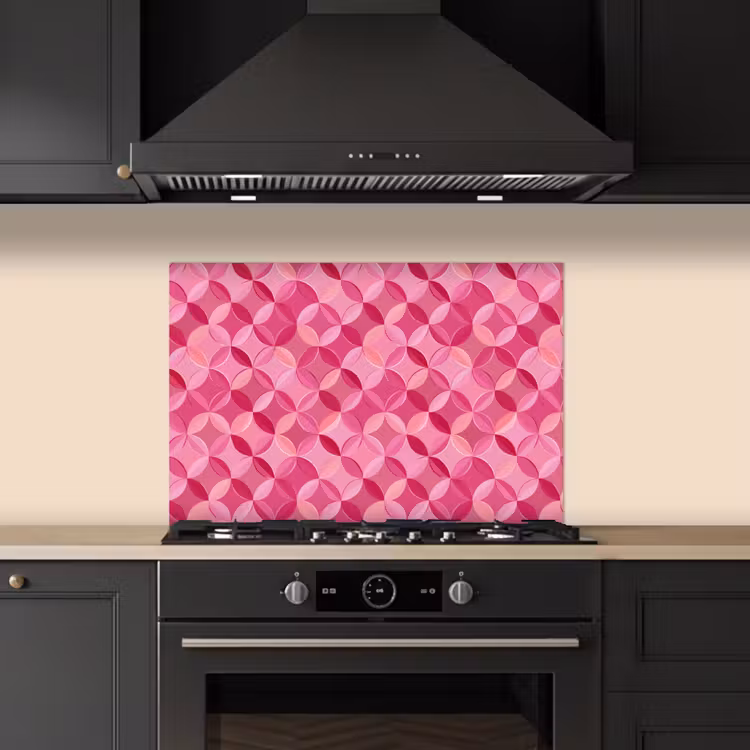 Geometrisch - Mozaïek - Modern - Roze keuken achterwand spatscherm klein 900 -sfeer1