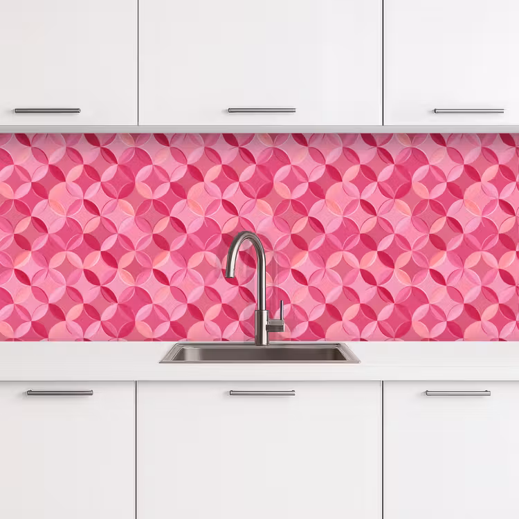 Geometrisch - Mozaïek - Modern - Roze keuken achterwand 2 middel 871 -3d