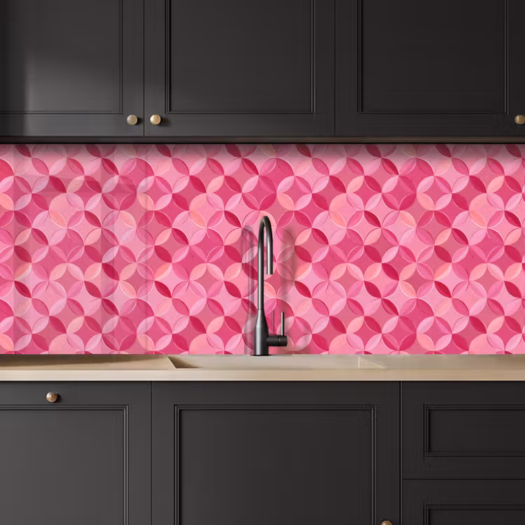 Geometrisch - Mozaïek - Modern - Roze keuken achterwand 2 middel 871 -sfeer1