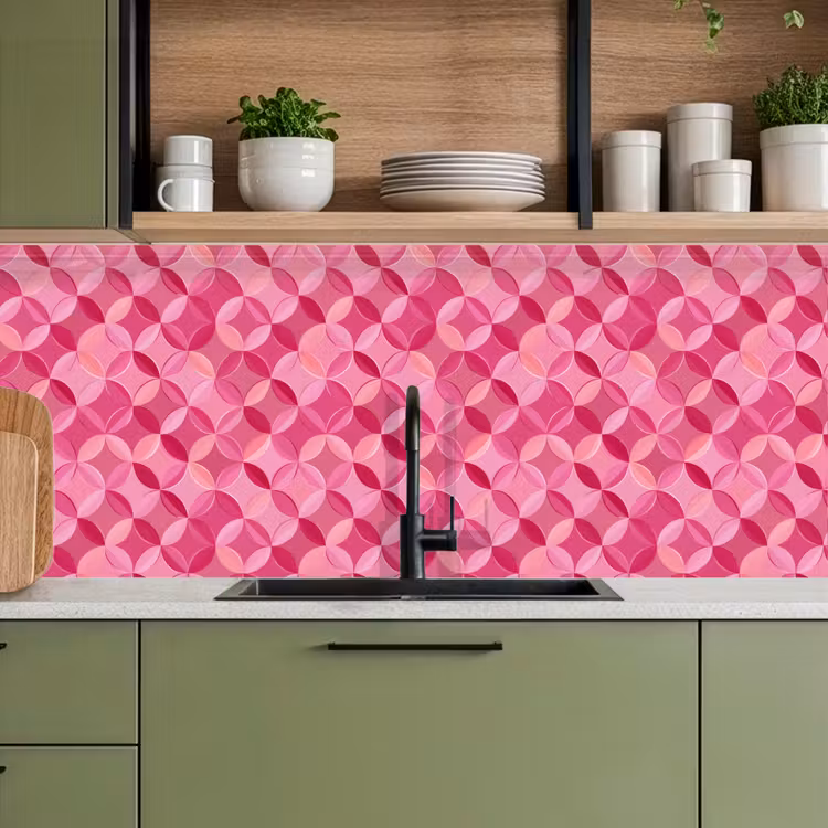 Geometrisch - Mozaïek - Modern - Roze keuken achterwand 2 middel 871 -sfeer3