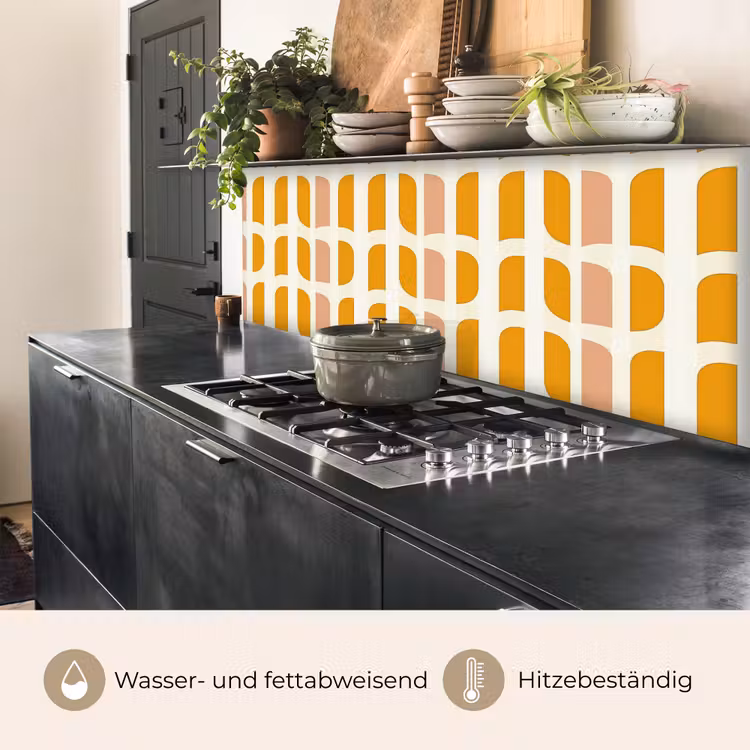 Geometrisch - Patroon - Geel - Roze keuken achterwand 2 middel 871 -usp_DE