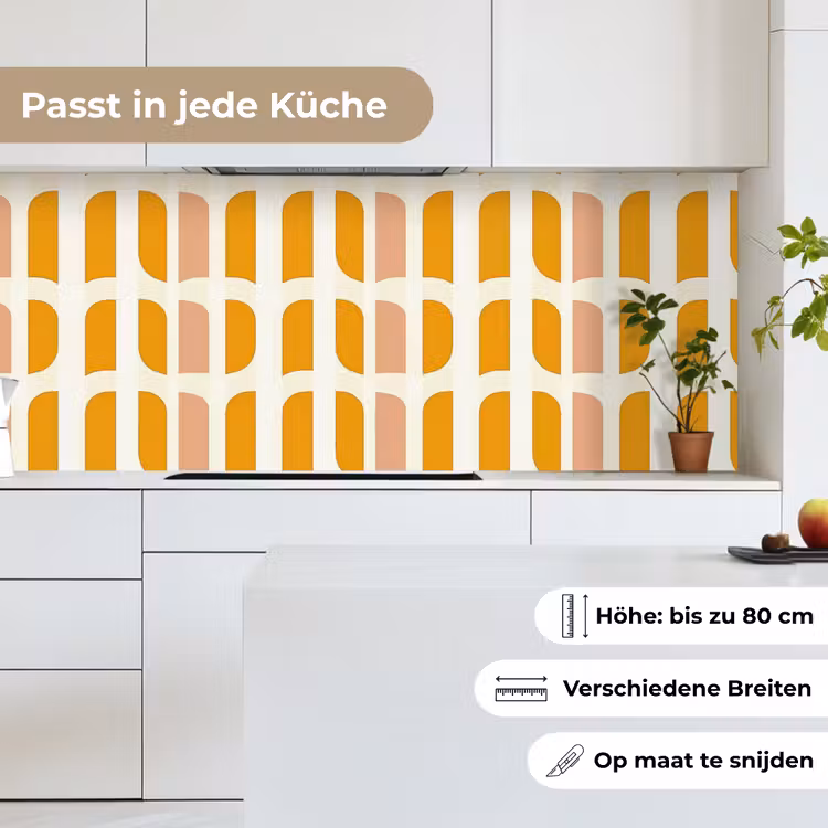 Geometrisch - Patroon - Geel - Roze keuken achterwand 2 middel 871 -sfeer4_DE