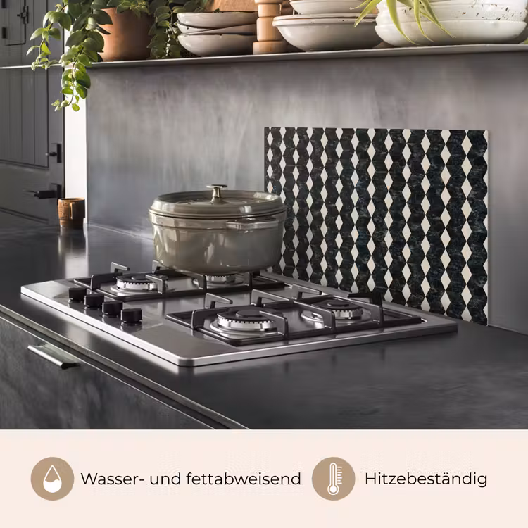 Geometrisch - Patroon - Marmer - Groen keuken achterwand spatscherm klein 900 -usp_DE