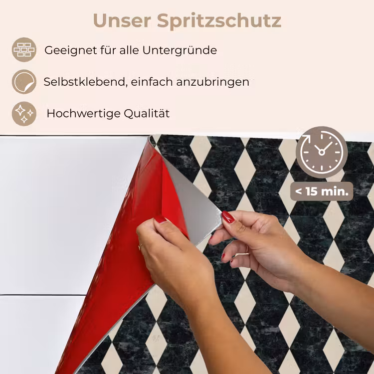 Geometrisch - Patroon - Marmer - Groen keuken achterwand spatscherm klein 900 -spatscherm_DE