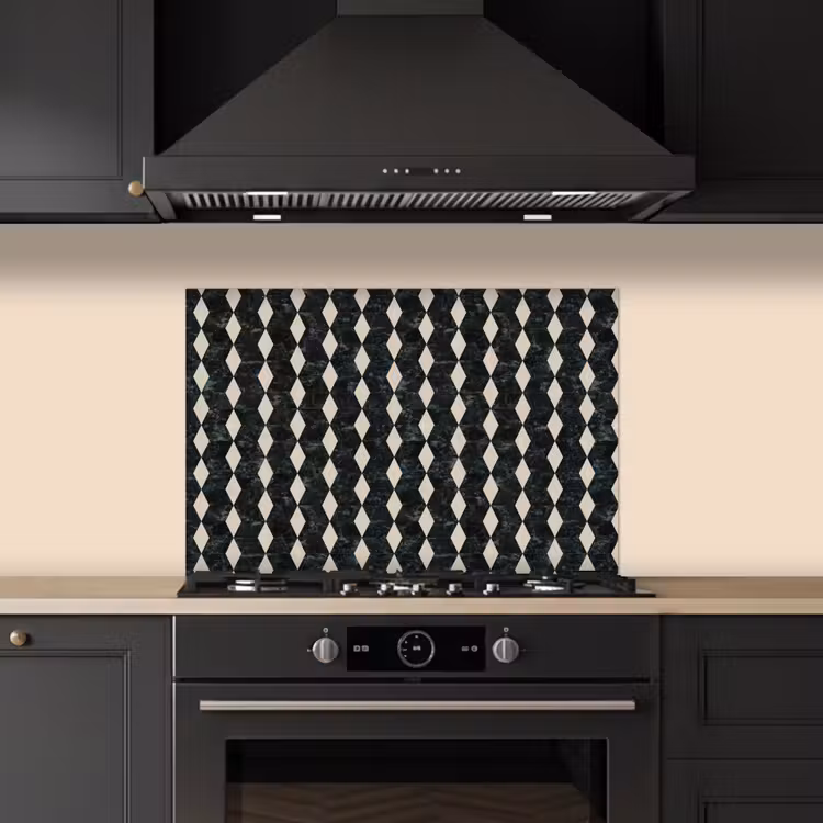 Geometrisch - Patroon - Marmer - Groen keuken achterwand spatscherm klein 900 -sfeer1