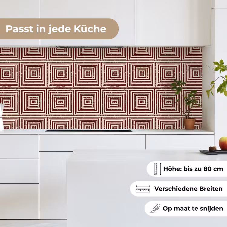 Geometrisch - Patroon - Rood keuken achterwand 2 middel 871 -sfeer4_DE