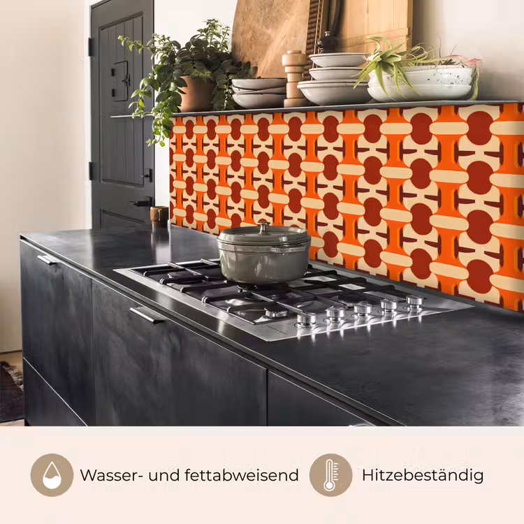 Geometrisch - Retro - Oranje keuken achterwand 2 middel 871 -usp_DE