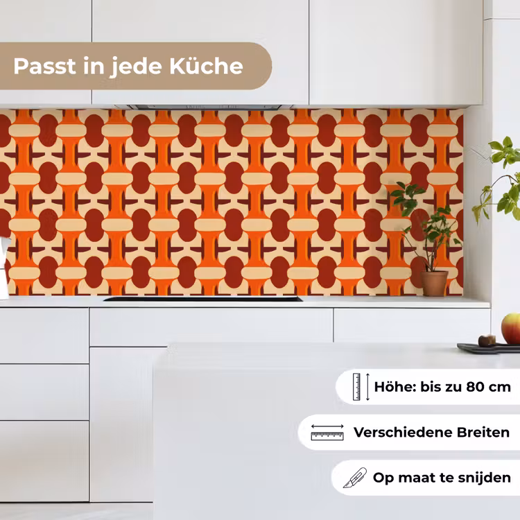 Geometrisch - Retro - Oranje keuken achterwand 2 middel 871 -sfeer4_DE