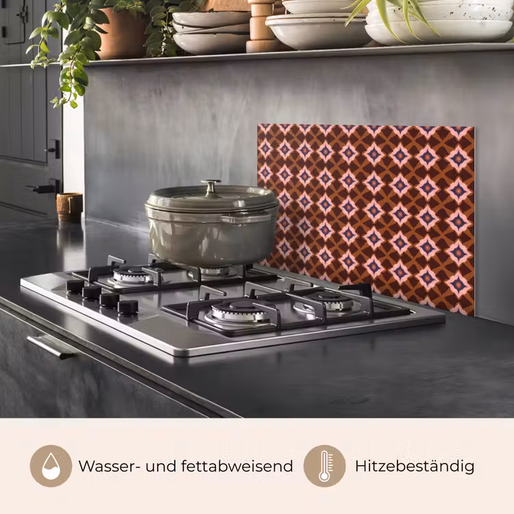 Geometrisch - Sierlijk - Bruin keuken achterwand spatscherm klein 900 -usp_DE