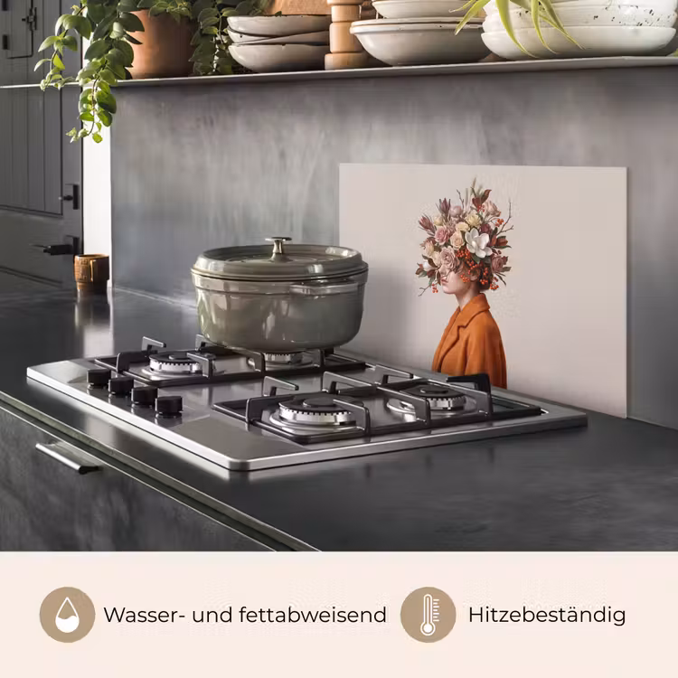 Gezicht - Boeket - Kleurrijk keuken achterwand spatscherm klein -usp_DE
