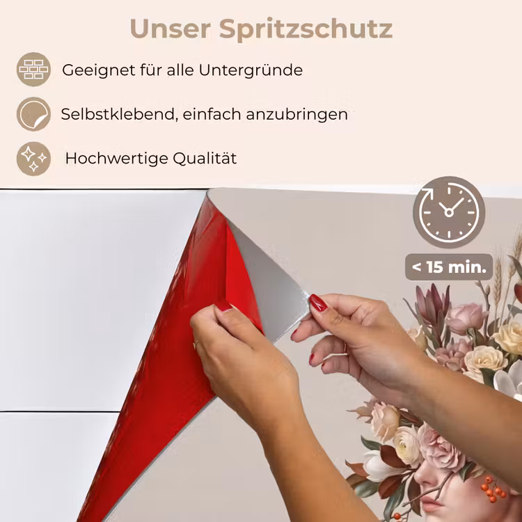 Gezicht - Boeket - Kleurrijk keuken achterwand spatscherm klein -spatscherm_DE