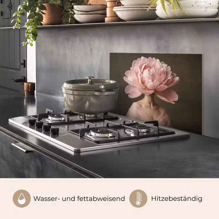 Gezicht - Roos - Roze keuken achterwand spatscherm klein -usp_DE