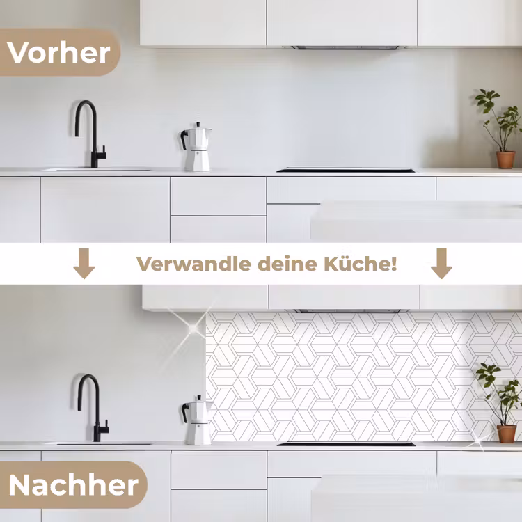 Design - Geometrie - Patroon - Lijn keuken achterwand 2 middel 871 -voor-na_DE