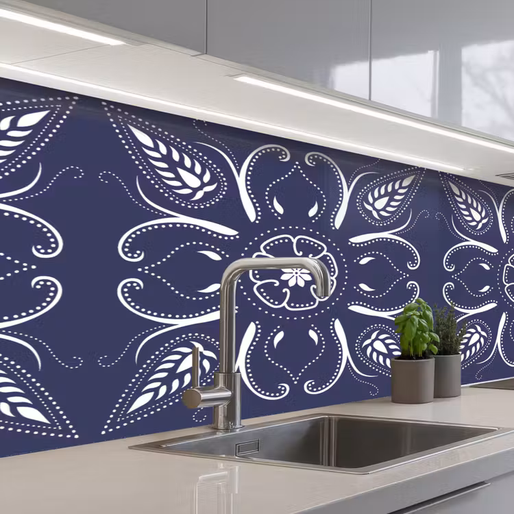 Design - Mandala - Bohemian keuken achterwand 2 middel 871 -3d_schuin
