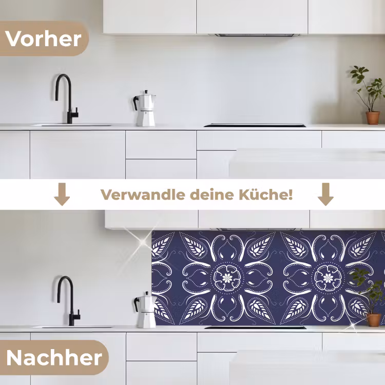 Design - Mandala - Bohemian keuken achterwand 2 middel 871 -voor-na_DE