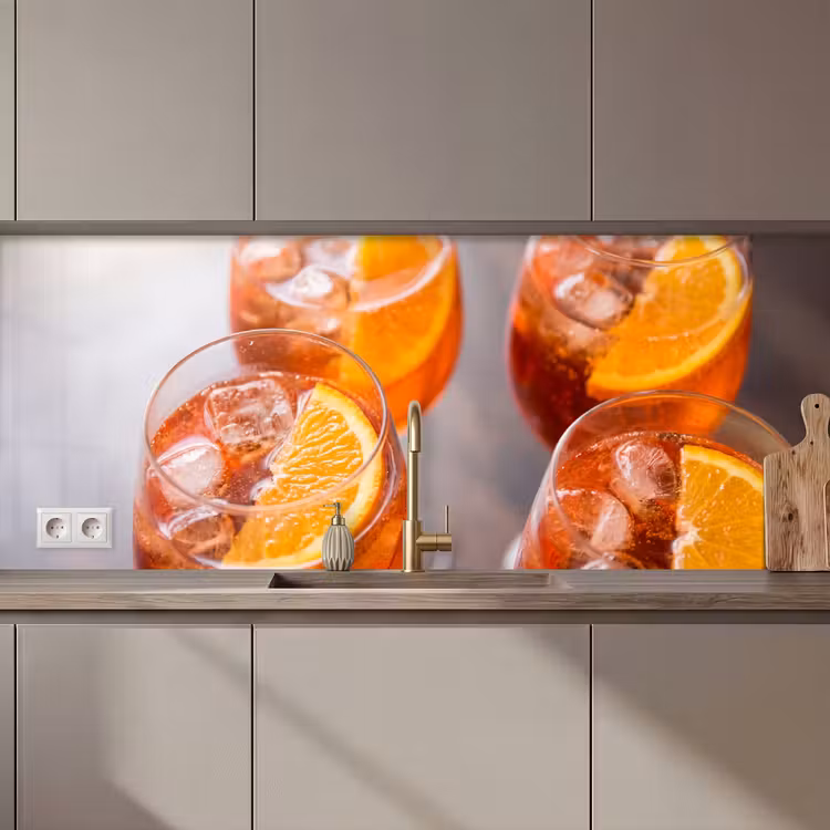 Drank - Sinaasappel - IJs - Zomer - Oranje keuken achterwand 2 middel zz_3dshopping
