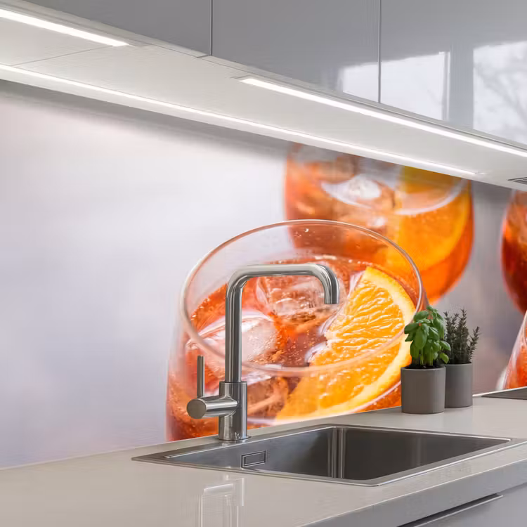 Drank - Sinaasappel - IJs - Zomer - Oranje keuken achterwand 2 middel -3d_schuin