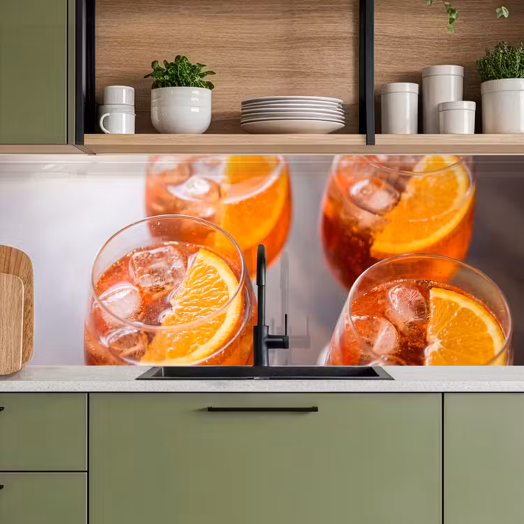 Drank - Sinaasappel - IJs - Zomer - Oranje keuken achterwand 2 middel -sfeer3