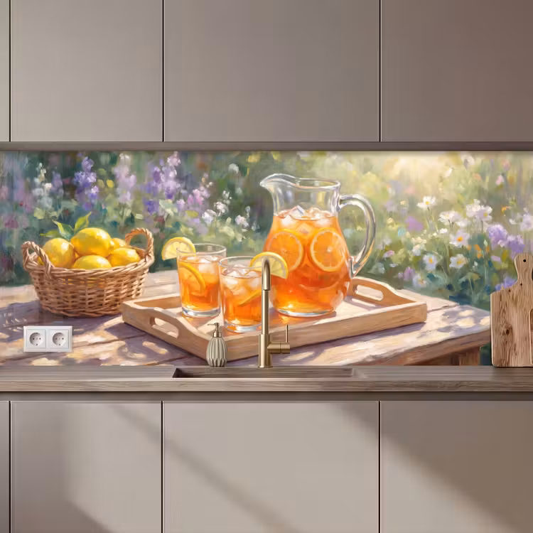 Drank - Citroen - Zomer - Tuin - Geel keuken achterwand 2 middel zz_3dshopping
