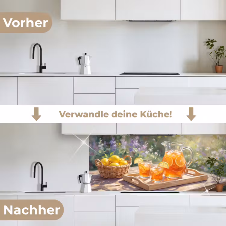 Drank - Citroen - Zomer - Tuin - Geel keuken achterwand 2 middel -voor-na_DE