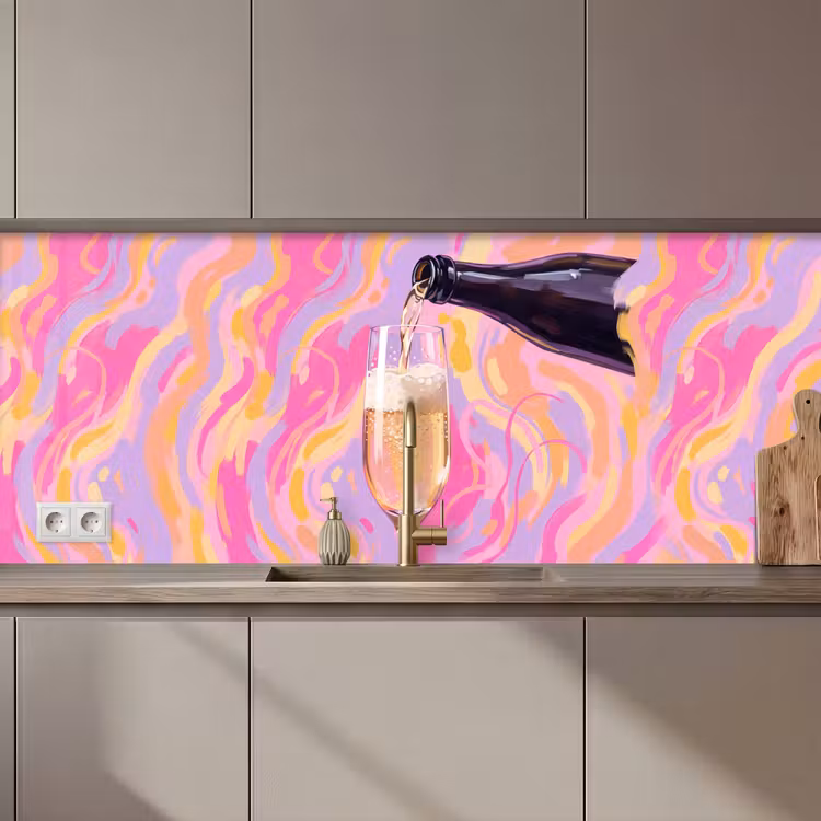 Drank - Inschenken - Feest - Abstract - Roze keuken achterwand 2 middel zz_3dshopping