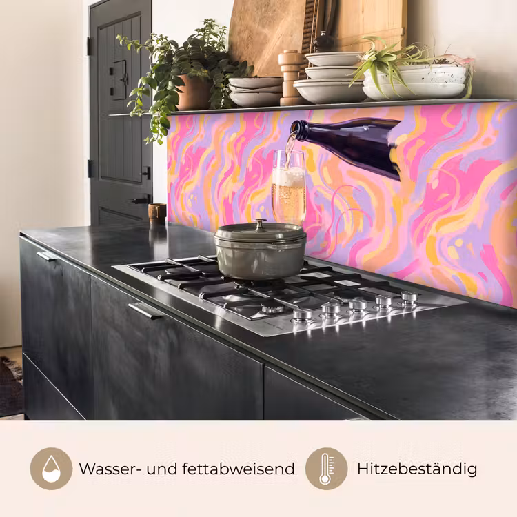 Drank - Inschenken - Feest - Abstract - Roze keuken achterwand 2 middel -usp_DE