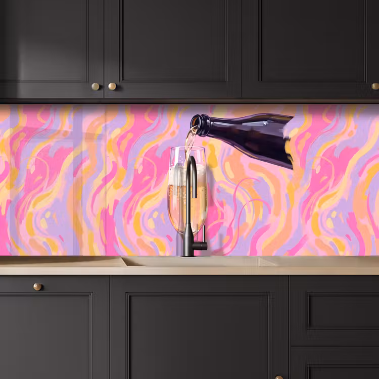 Drank - Inschenken - Feest - Abstract - Roze keuken achterwand 2 middel -sfeer1