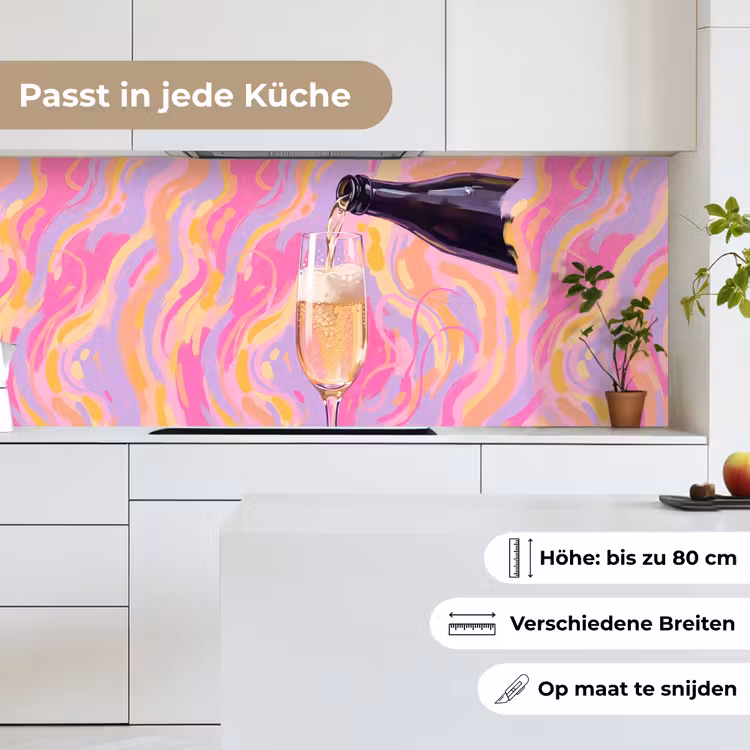 Drank - Inschenken - Feest - Abstract - Roze keuken achterwand 2 middel -sfeer4_DE