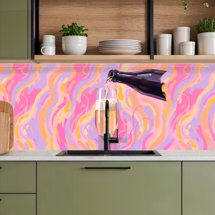 Drank - Inschenken - Feest - Abstract - Roze keuken achterwand 2 middel -sfeer3