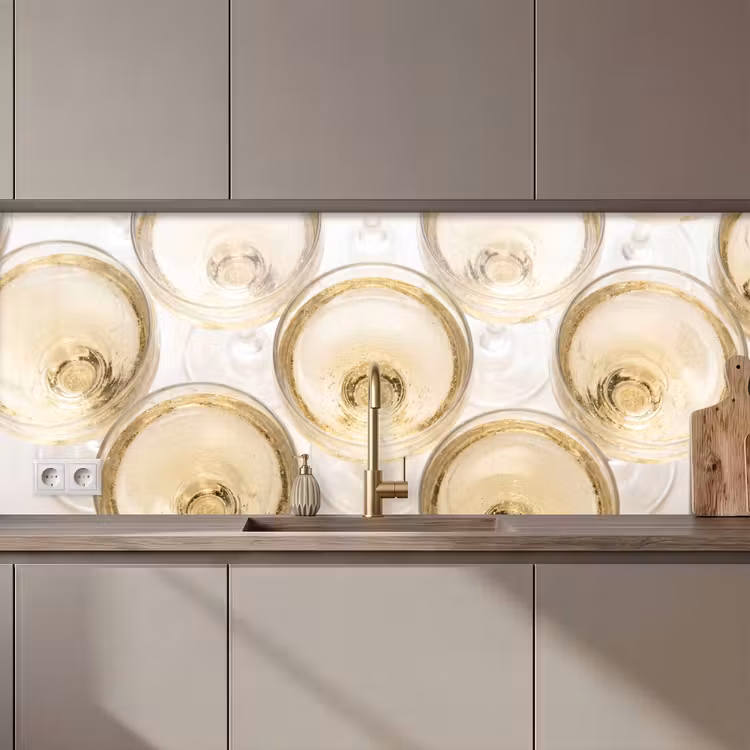 Drank - Glazen - Feest - Goud keuken achterwand 2 middel zz_3dshopping