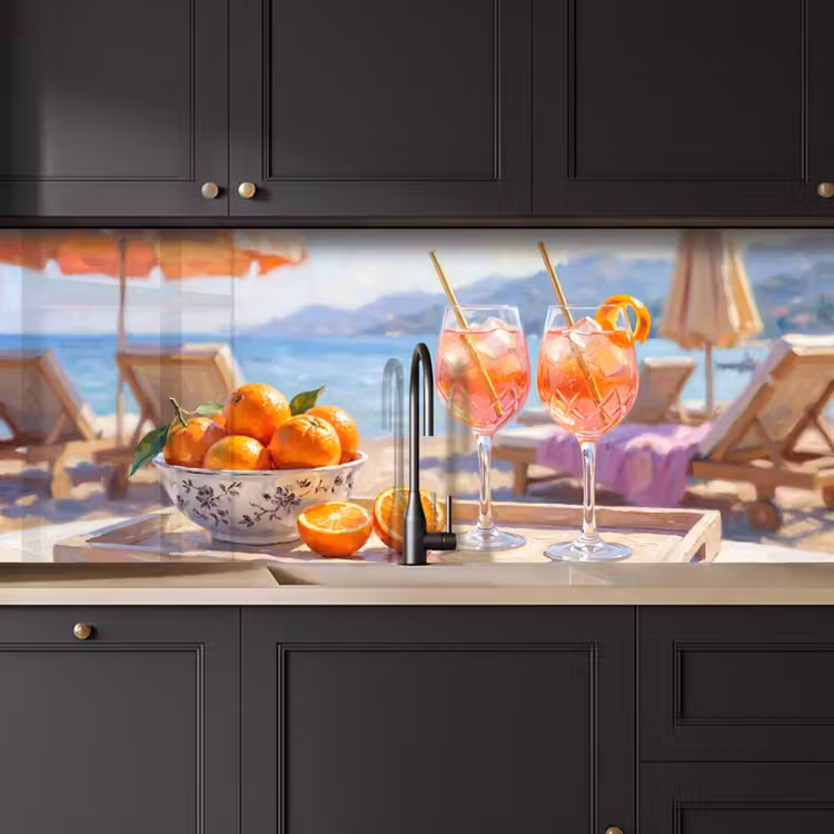 Drank - Glazen - Strand - Zomer - Oranje keuken achterwand 2 middel -sfeer1
