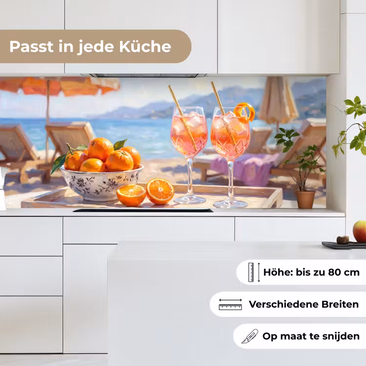 Drank - Glazen - Strand - Zomer - Oranje keuken achterwand 2 middel -sfeer4_DE