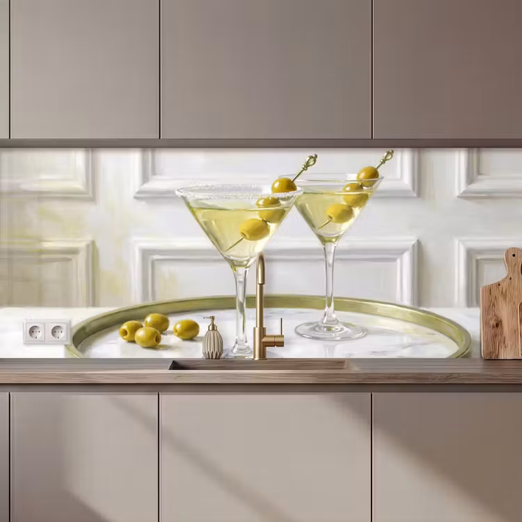 Drank - Martini - Olijven - Modern - Wit keuken achterwand 2 middel zz_3dshopping