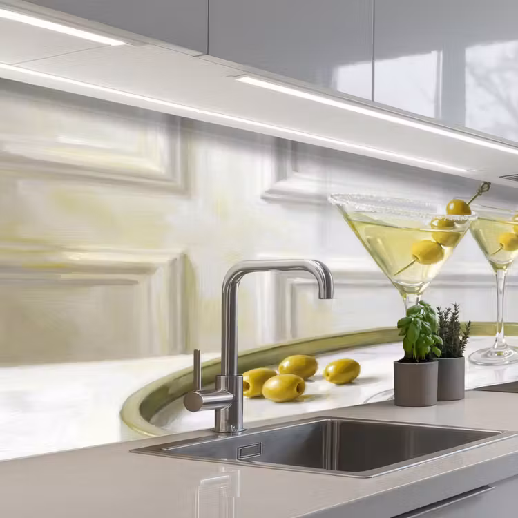 Drank - Martini - Olijven - Modern - Wit keuken achterwand 2 middel -3d_schuin