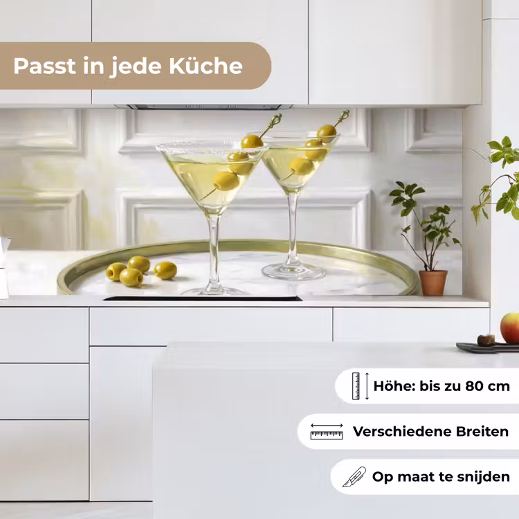 Drank - Martini - Olijven - Modern - Wit keuken achterwand 2 middel -sfeer4_DE