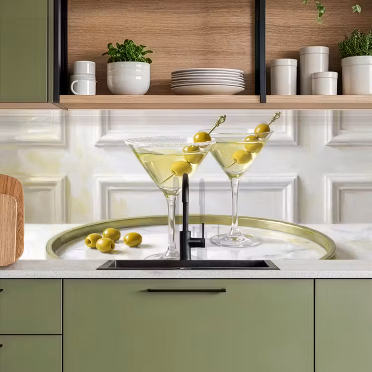 Drank - Martini - Olijven - Modern - Wit keuken achterwand 2 middel -sfeer3