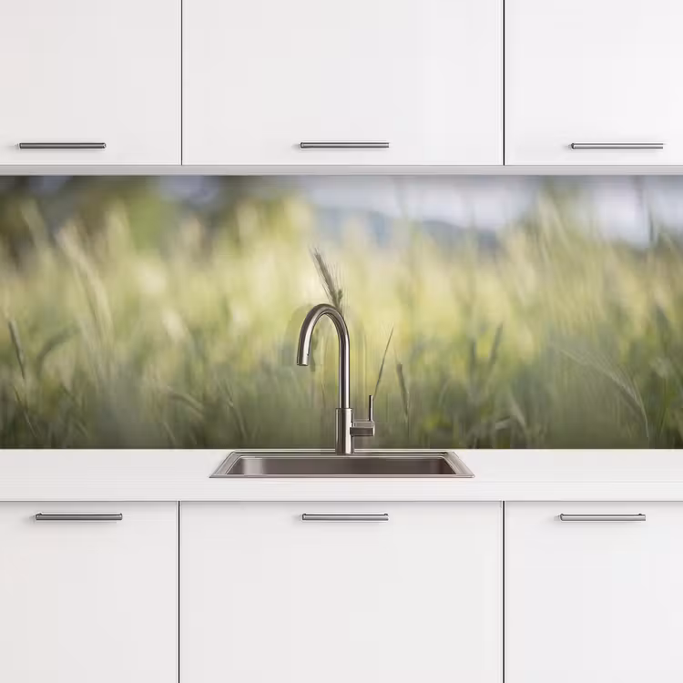 Graan - Aar - Natuur - Groen - Detail keuken achterwand 2 middel -3d