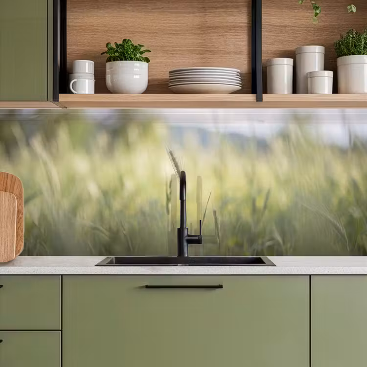 Graan - Aar - Natuur - Groen - Detail keuken achterwand 2 middel -sfeer3