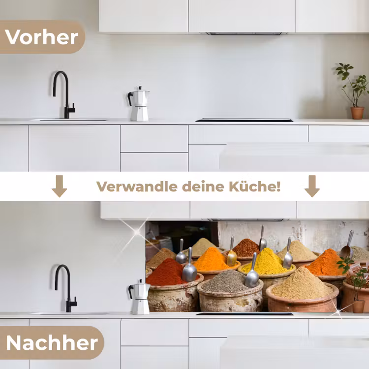 Küchenrückwand - Gewürze – Gläser – Orientalisch - Kruiden - Potten - Oosters keuken achterwand 2 middel