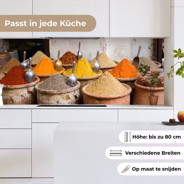 Küchenrückwand - Gewürze – Gläser – Orientalisch - Kruiden - Potten - Oosters keuken achterwand 2 middel