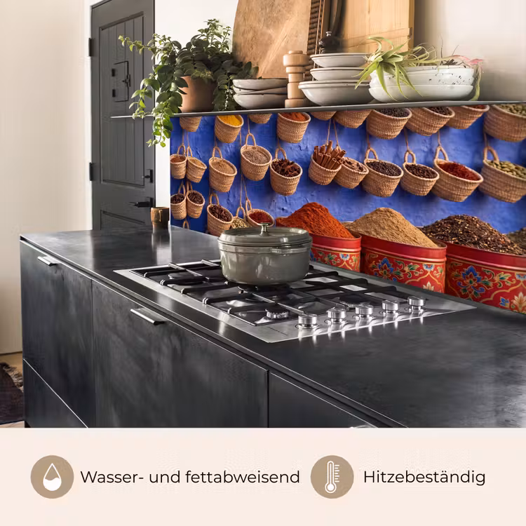 Küchenrückwand - Gewürze – Körbe – Markt - Kruiden - Manden - Markt keuken achterwand 2 middel