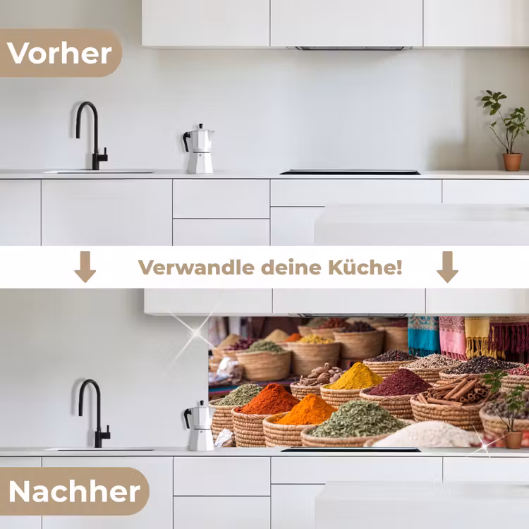 Küchenrückwand - Gewürze – Körbe – Orientalisch - Kruiden - Manden - Oosters keuken achterwand 2 middel