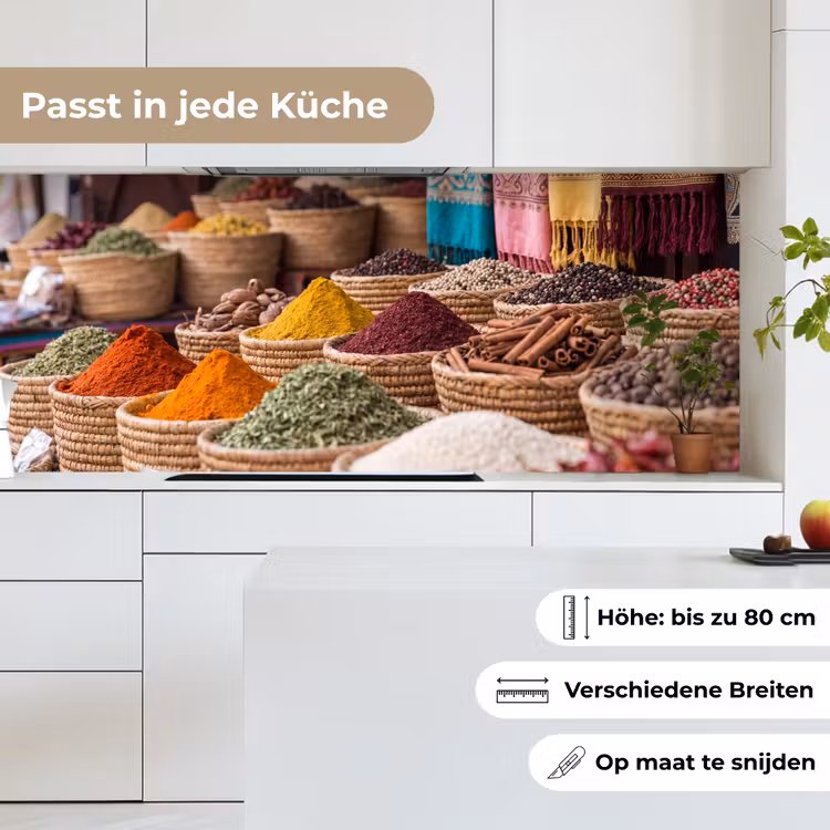 Küchenrückwand - Gewürze – Körbe – Orientalisch - Kruiden - Manden - Oosters keuken achterwand 2 middel
