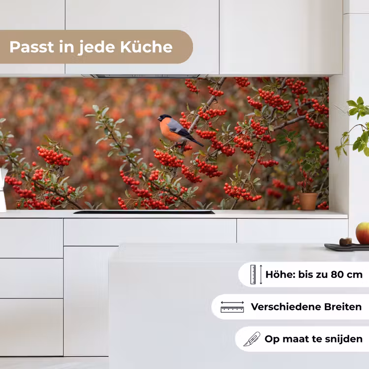 Goudvink - Bessen - Herfst - Natuur - Kleurrijk keuken achterwand 2 middel -sfeer4_DE